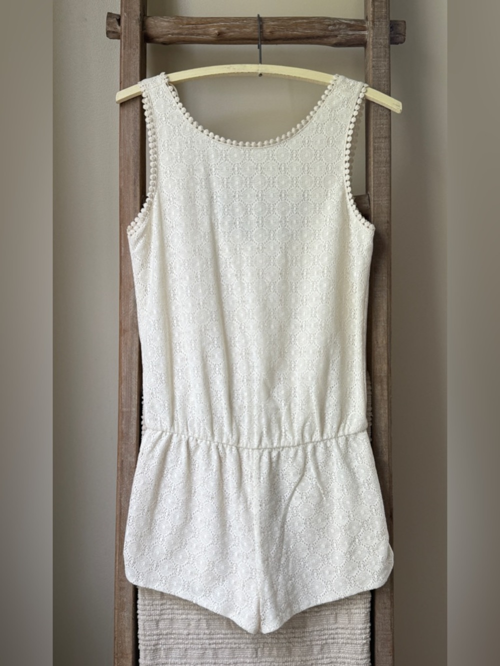 Zara Trafaluc Collection Cream Lace Romper Size XS